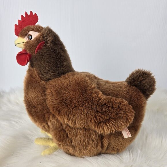 Teddy Hermann Brown Chicken Hen Plush Stuffed Animal 12" - Picture 3 of 11